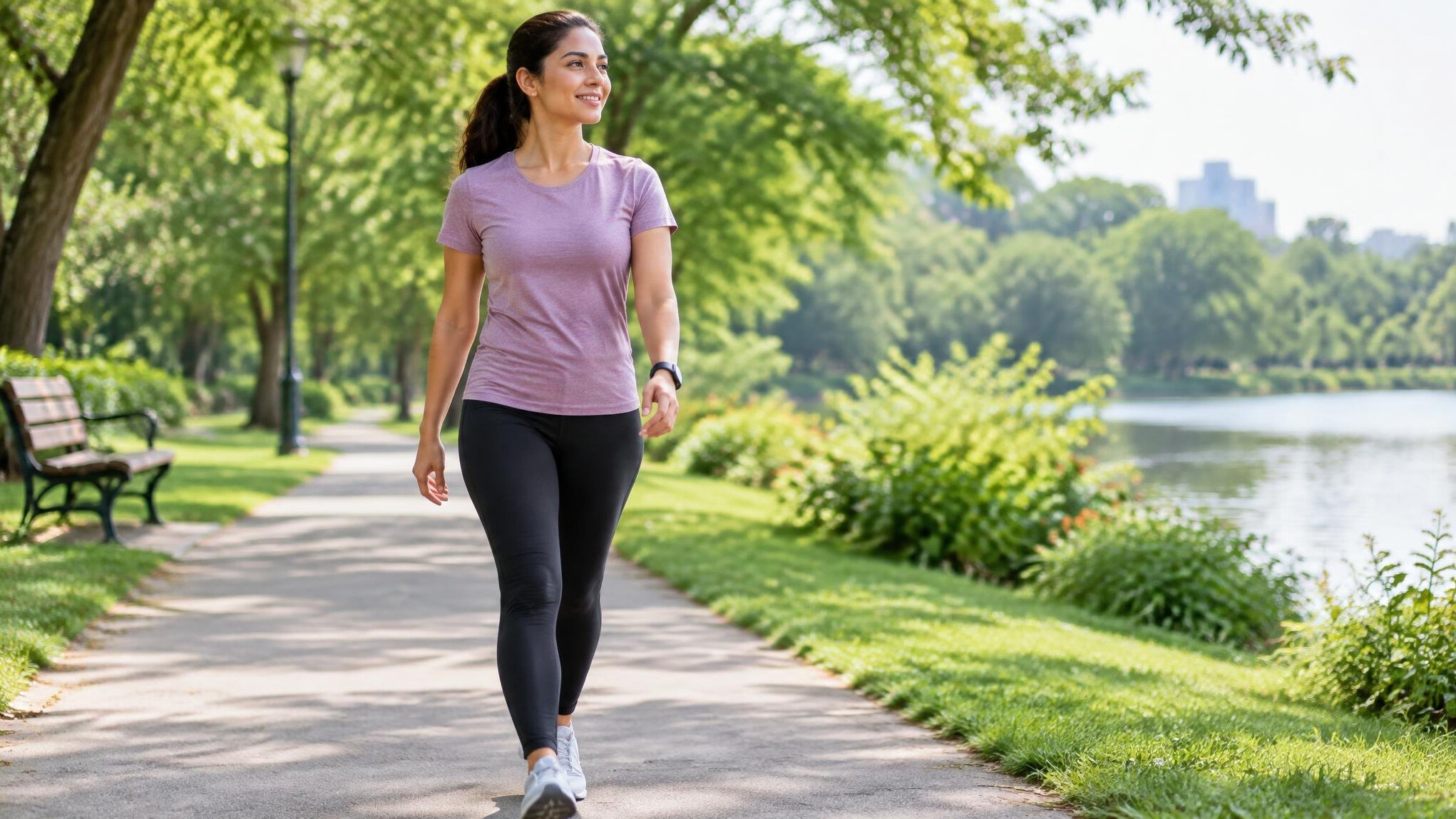 woman walking in park